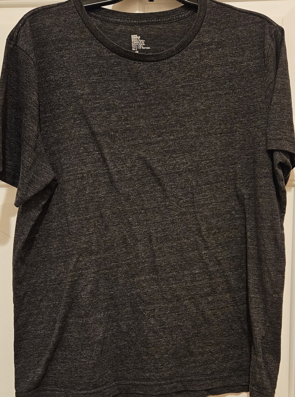 H&M Men's Charcoal Short Sleeve Crew Tee